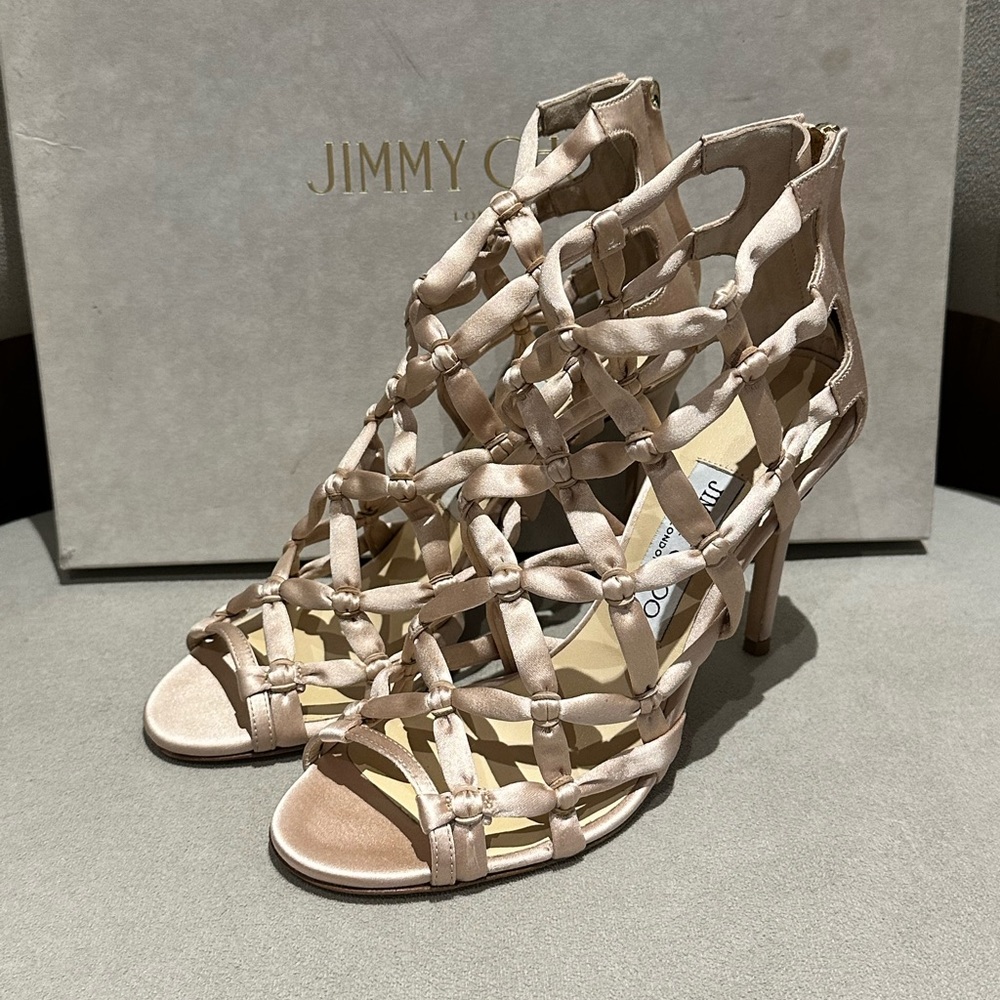New Authentic Jimmy Choo Satin Knotted Sandal